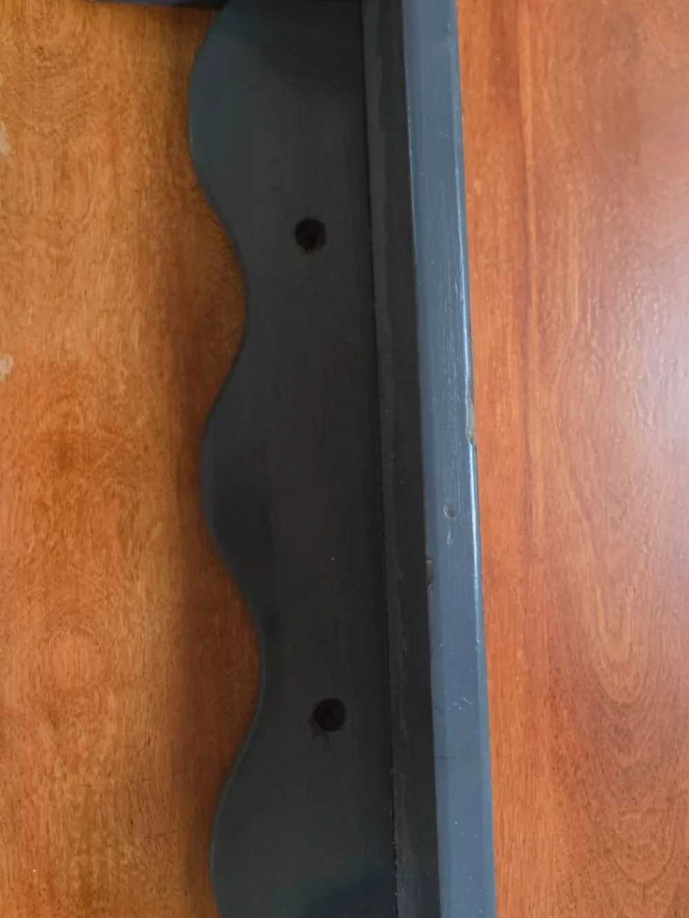 WOODEN BLUE SHELF 24 INCHES LONG TOP SHELF IS 6 INCHES  WIDE